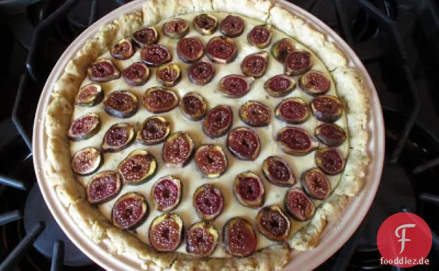 Feige Ziegenkäsekuchen mit Rosmarin und Meyer Zitrone