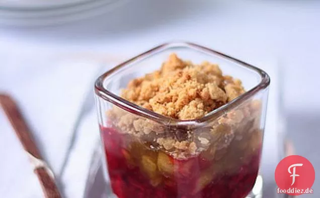 Geröstete Karamell Feigen, Beeren und Apfelkompott Verrines