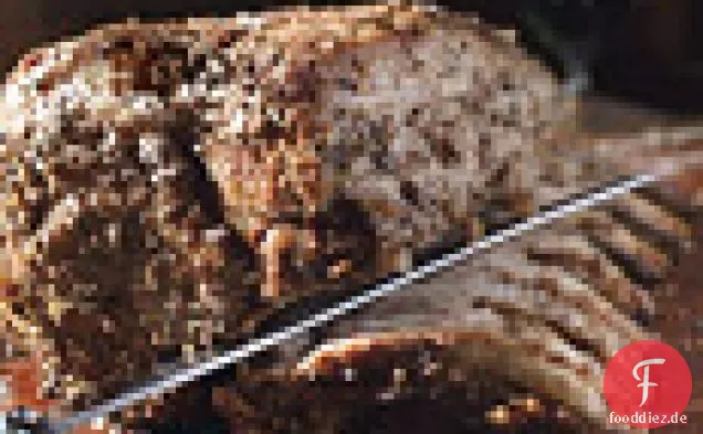 Gebratene salz- und gewürzgepackte Schweinelende