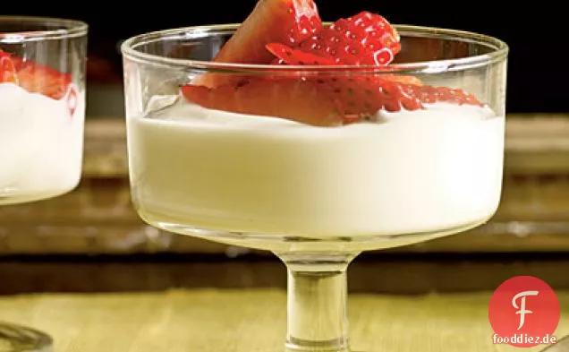 Lavender-Scented Strawberries with Honey Cream