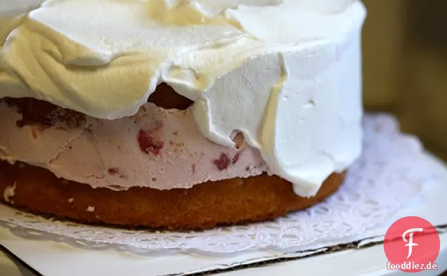 Erdbeer-Vanille-Eis-Kuchen