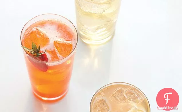 Erdbeere, Zitrone und Basilikum Soda