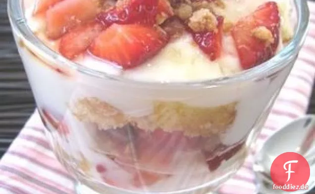 Honigte Erdbeere Shortcake Joghurt Parfaits
