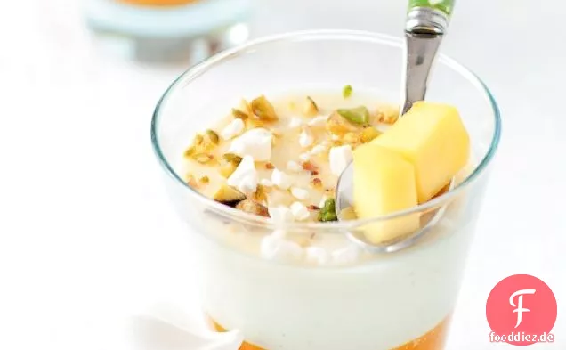 Mango und Vanilleschote Buttermilch Panna Cottas