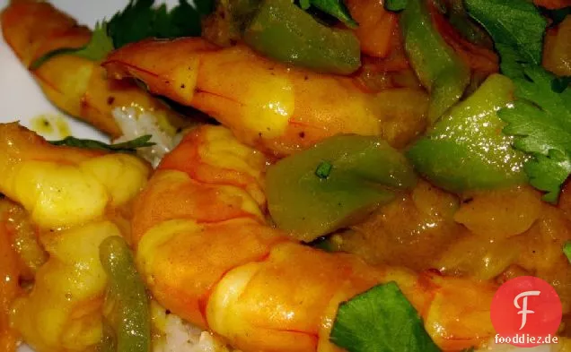 Einfaches Abendessen: Currygarnelen mit braunem Reis