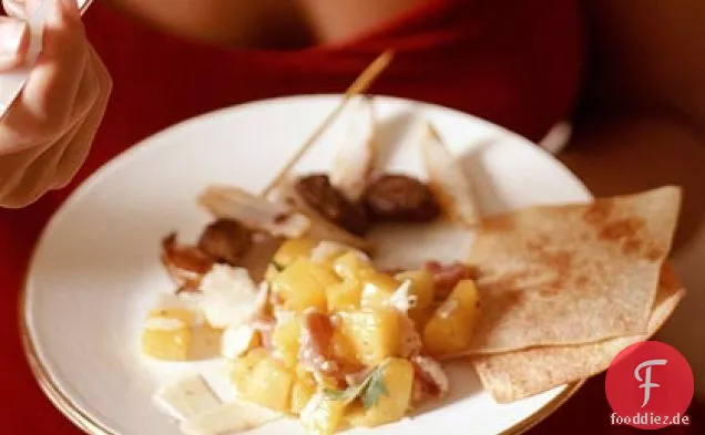 Schinken -, Mango-und Parmesansalat