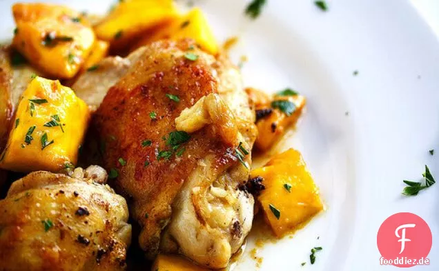 Gebratenes Mango-Curry-Huhn