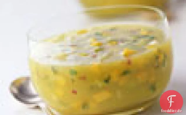 Gekühlte Mango - Gurkensuppe