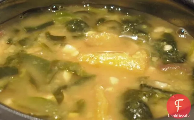 Mango, Spinat und Linsensuppe-Palak Dal mit Mangos