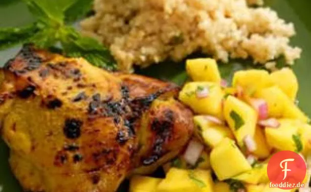 Curry-Huhn mit Mangosalat