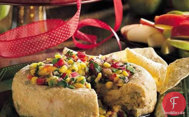 Rauchig Grünen Chili-Cheddar-Käse mit Avocado-Mango-Salsa