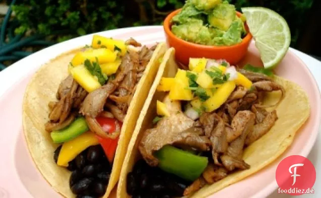 Austernpilz-Tacos mit süßer Mangosalsa
