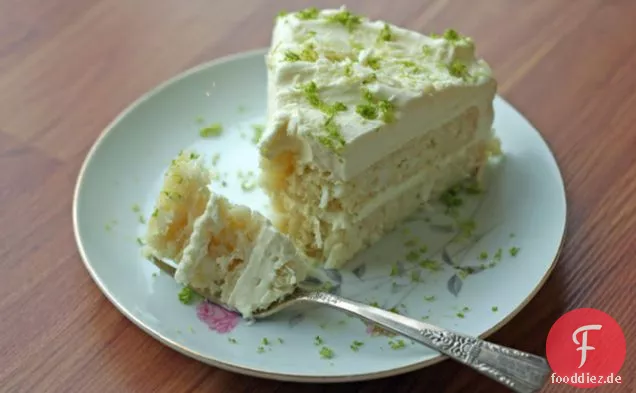 Kokos-Limetten-Kuchen Mit Weißer Schokolade Frischkäse Zuckerguss