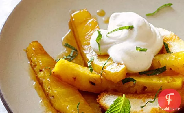 Roasted Pineapple Shortcakes with Cinnamon Whipped Cream