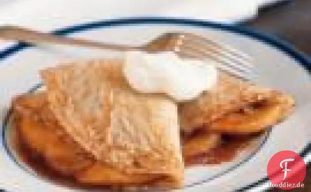 Crepes With Sautéed Apples And Caramel Sauce