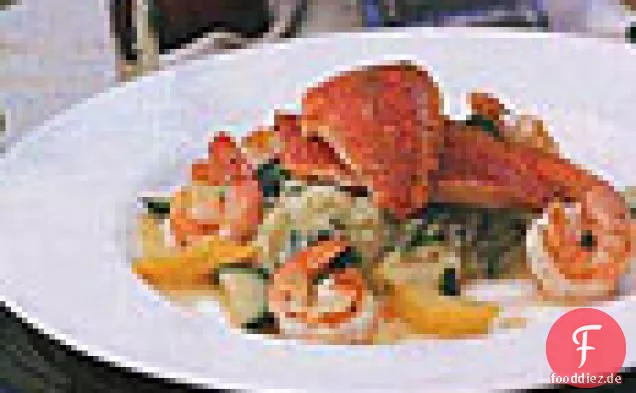 Rouget und Garnelen mit Zitronensauce