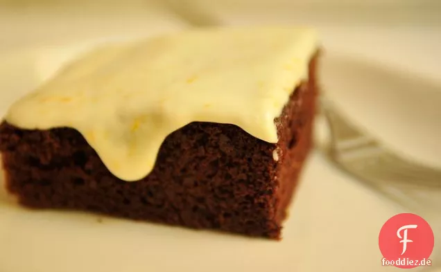 Deep Chocolate Cake With Orange Icing