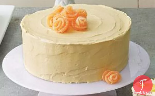 Chocolate Cake With Caramel Frosting And Gumdrop Roses
