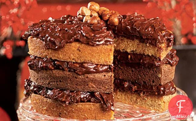 Double-Nut Drenched Chocolate Cake