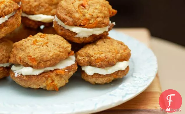Carrot Cake Sandwich Cookies With Cream Cheese Filling