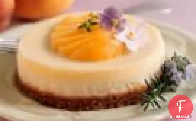 Crème Fraîche Käsekuchen mit Freestone Pfirsichen