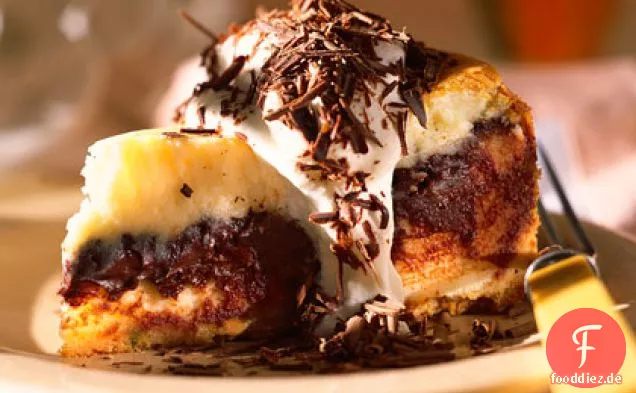 Warmer mit Fudge gefüllter Käsekuchen