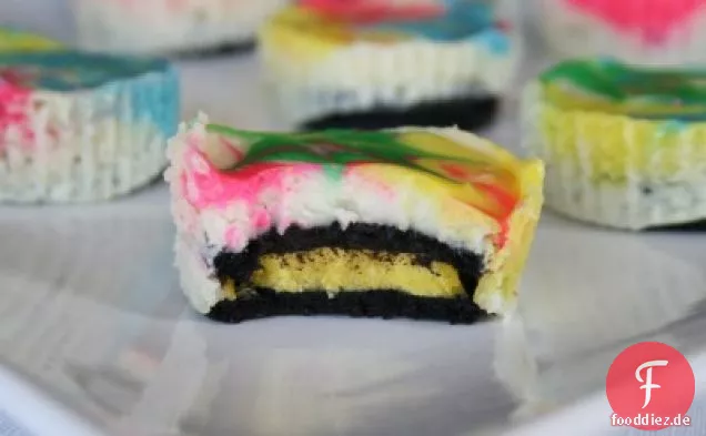 Tye-dyed Oreo Cheesecakes