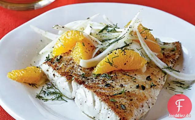 Gebratener Snapper mit Orangen-Fenchel-Salat