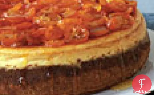 Orange Cheesecake with Candied Kumquats