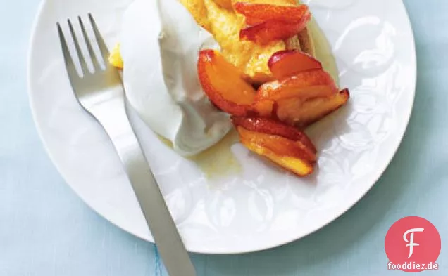 Fresh Plums with Polenta Cake