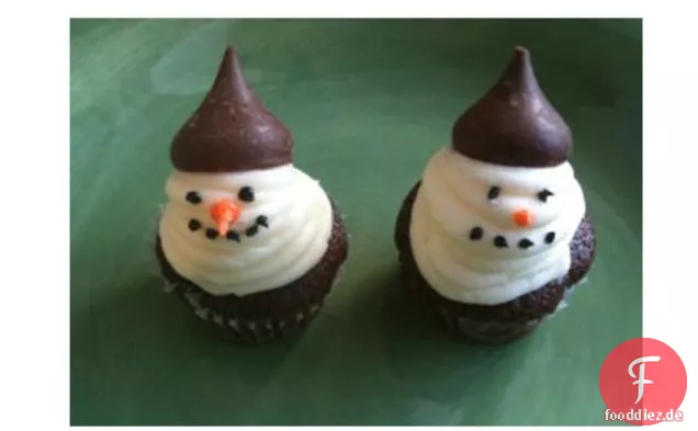 Mini Schneemann Cupcakes
