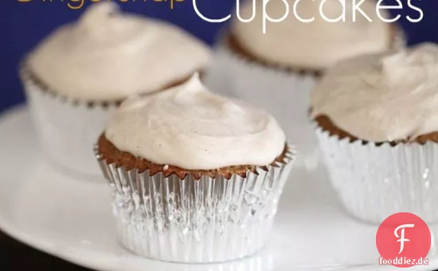 Gingersnap Cupcakes mit einfacher Vanilleschote Zimt Buttercreme