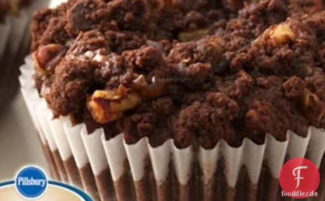 Schokolade-Karamell-Krümel-Muffins