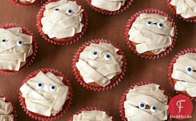 Kürbis-Chip-Cupcakes mit brauner Zucker Buttercreme
