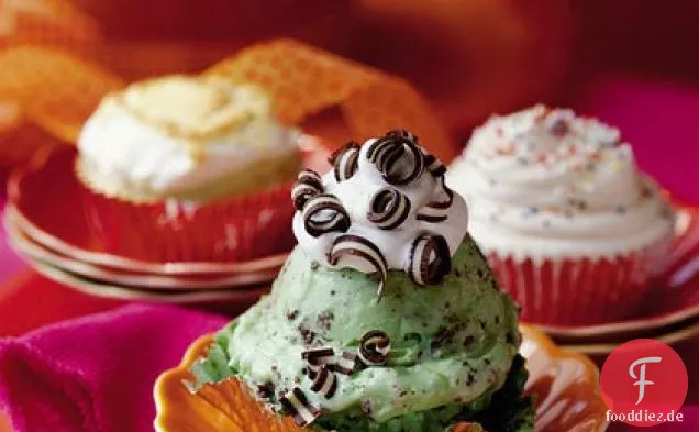 Mint-Schokoladen-Chip-Eis-Cupcakes
