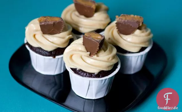 Mini Schokolade Cupcakes Mit Erdnussbutter Zuckerguss