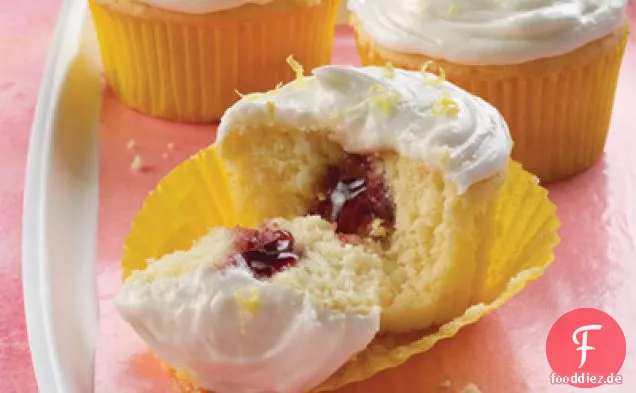 Lemon Raspberry Surprise Cupcakes