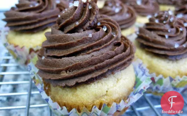 Peanut Butter Cupcakes With Chocolate Frosting And Fleur De Sel