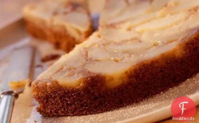 Pear Upside-Down Gingerbread Cake