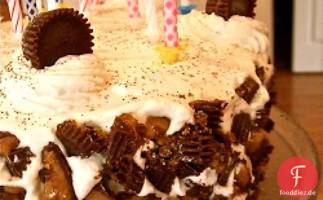 Reese’s Peanut Butter Brownie Ice Cream Cake