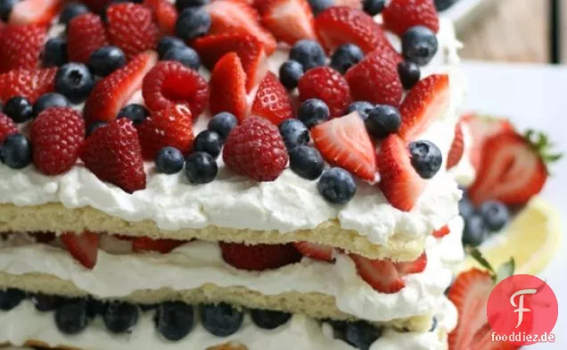 Triple Berry Layered Lemon Cream Cake