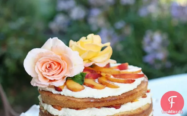 Amaretto Soaked Peach Layer Cake
