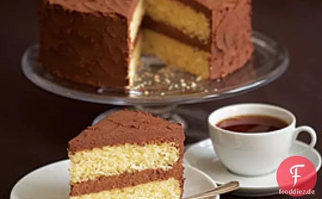 Vanilla Layer Cake With Rum-ganache Icing