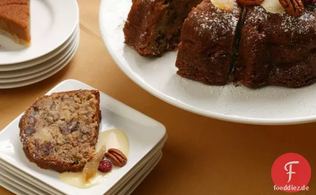 Spiced Apple Cake with Eggnog Sauce
