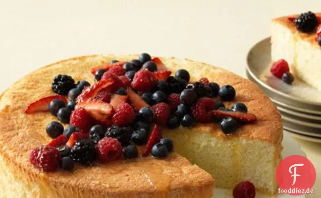 Lemon Sponge Cake With Mixed Berries