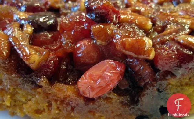 Cranberry Pecan Kürbis Upside Down Kuchen