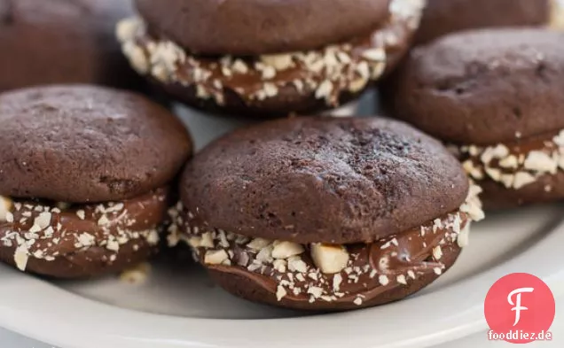 Mini Chocolate Whoopie Pies Mit Nutella
