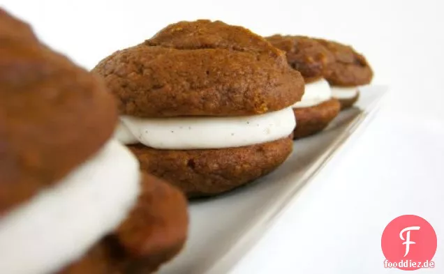 Pumpkin Whoopie Pies With Vanilla Bean-cinnamon Cream Cheese Fi