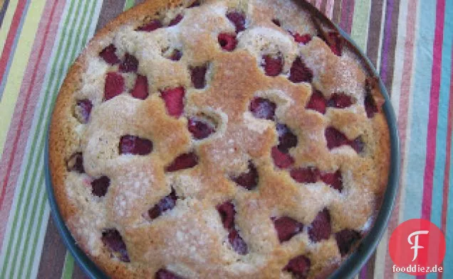 Himbeerkuchen mit Marsala, Creme Fraiche und Himbeeren