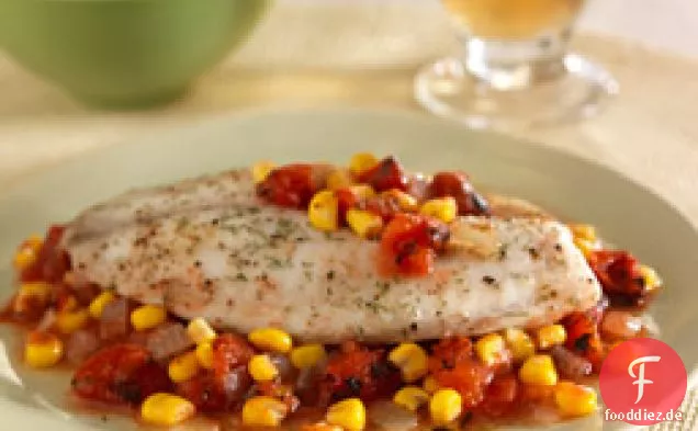 Tilapia Mit Mais Und Tomaten Für Zwei